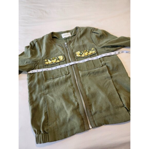 H&M Olive Beaded Utility Jacket - Medium - Picture 6 of 9